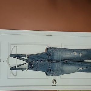 Hollister Denim Overalls Size L Low Rise